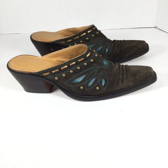 Cole Haan Western Studded Mule Brown Size 7.5 - Picture 4 of 10